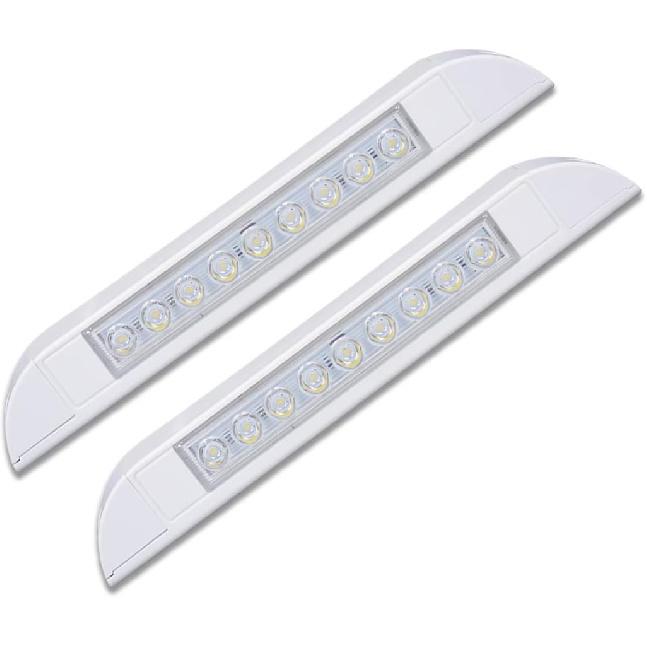 Raycharm 10" RV & Marine Boat LED Awning Porch Utility Light Fixture, 40° Down Angle Beam, 6000K Cool-White, 12V/24V DC, High Light-Output Low