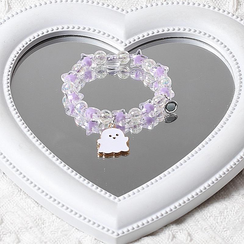 Cartoon Geist Kristall Armband: Freundschaftsgeschenk mit Perlen für beste Freundinnen, Paare und Studenten.