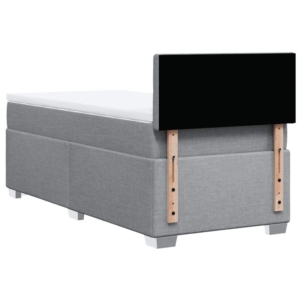 Vidaxl Cama Continental con Colchón, Gris Claro, Tela, 90X200 Cm