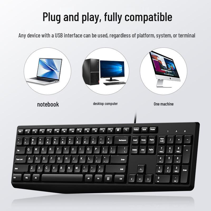 BOW Hangshi K160U Wired USB Universal Keyboard for Laptop & Desktop 