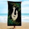 Asciugamano da Spiaggia Maori, Morbida Microfibra Asciugatura Rapida Stampa Hei Matau & Felce Asciugamano da Bagno, Grande Coperta da Spiaggia per Piscina e Viaggio 1pz