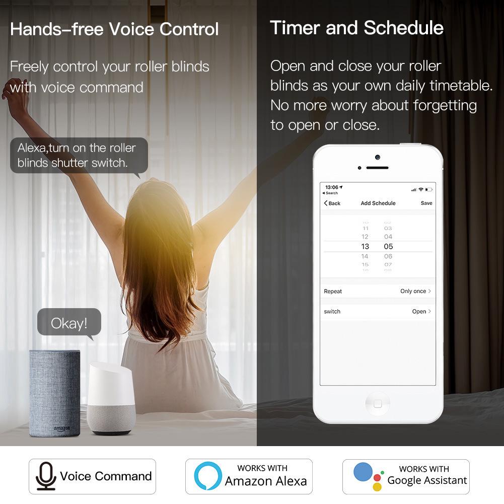 Graffiti Smart WiFi Curtain Switch with Remote Timer & Alexa Compatibility