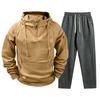 Men's Casual Pullover Hoodie and Jogger Pants Set with Pockets for Fall Winter
