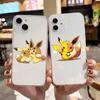 E-53 Pikachu and Eevee Case for Samsung A04S A05 A14 A06 A51 A15 A16 A12 S20 S21 S24 Ultra A55 A54 OPPO Reno 8 5 A22 A23 A25 A35 A34 A52 A11