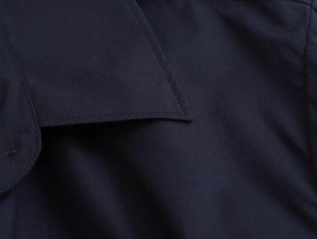 2025 Spring Women's Double-Breasted Poplin Slim Shirt with Bow Tie - European & American Style