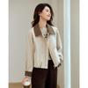TERRE BLEUE Women's Short Zipper Lapel Windbreaker