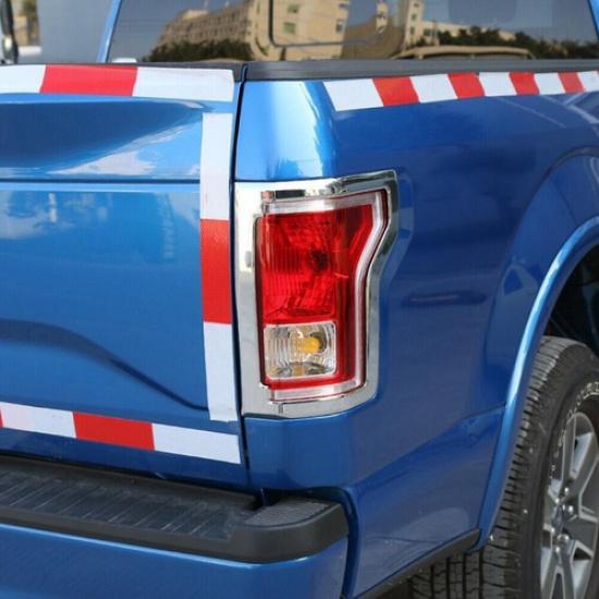 Car Rear Tail Light Lamp Frame Cover Trim For Ford F150 15-20 Accessories Chrome