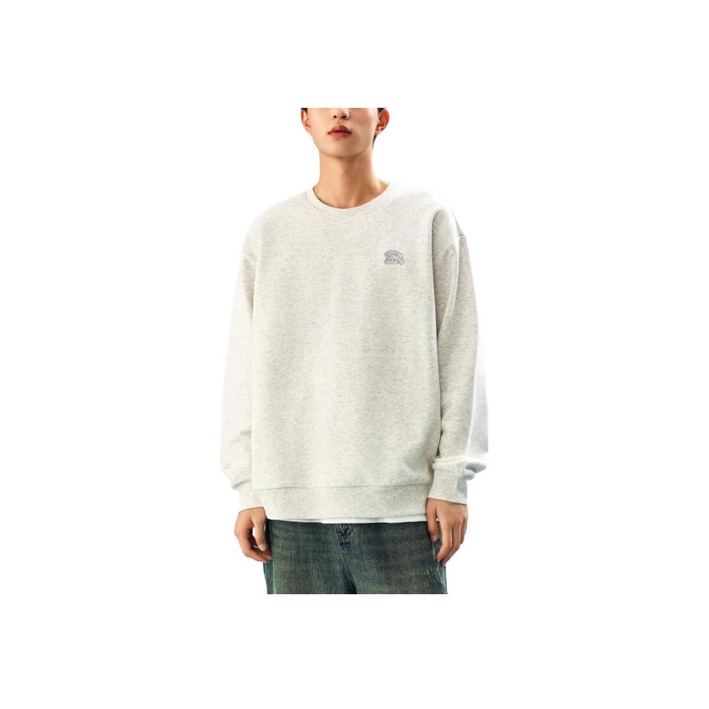 Anta Comfortable Casual Round Neck Pullover Sweatshirt Unisex Sweatshirt Gray Heather-Gray 972448712-1