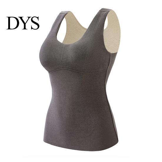 Tank Top Winter Women Thermal Vest with Chest Pads Seamless Velvet Fast Temperature Lock Sleeveless Shaping Heating V Neck Slim Fit Elastic Inner Wear