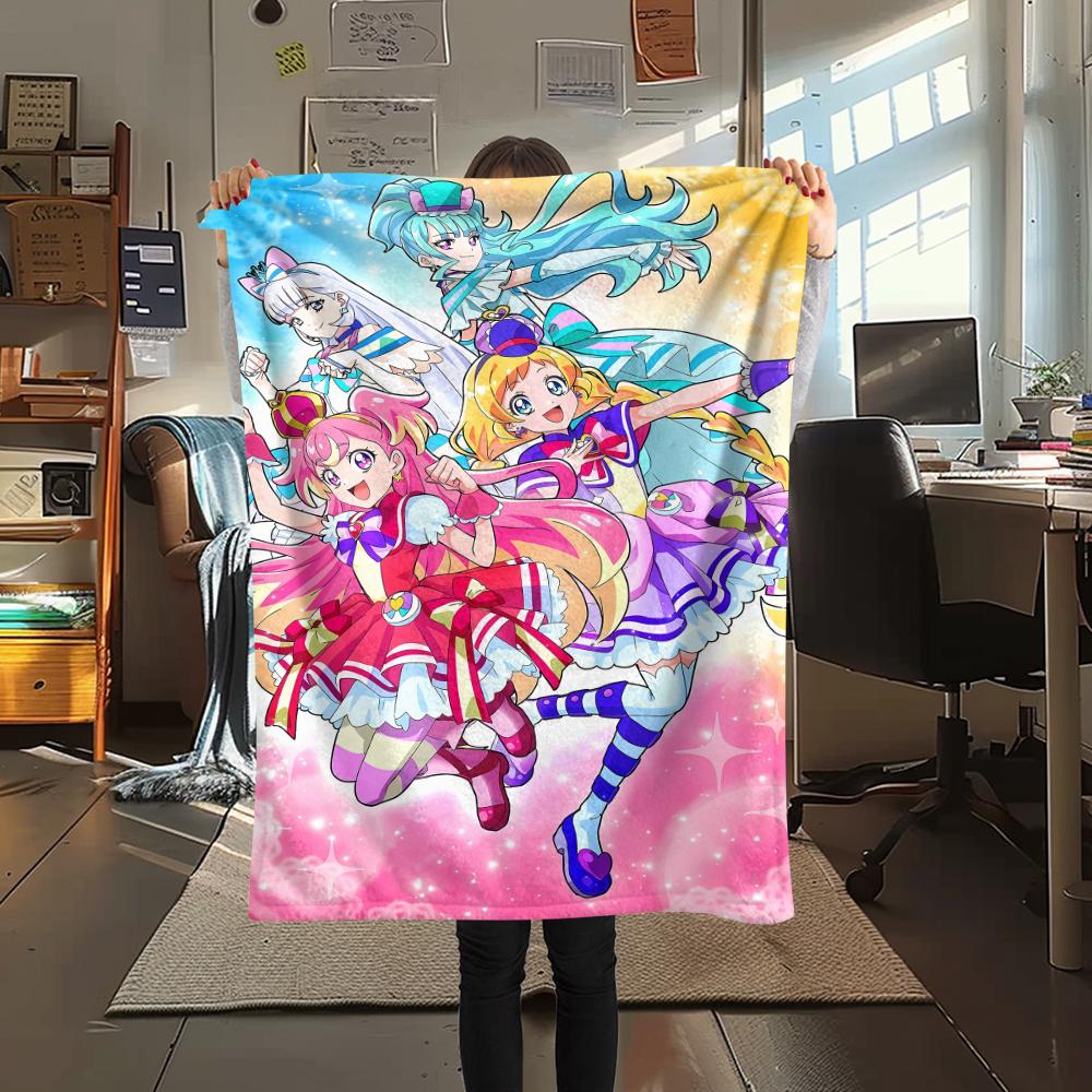 1PC WonderfulPrecur,Winx Club Print Flannel Blanket, High Quality All Seasons, Home Decor, Warmth and Comfort, Perfect for Christmas Gifts