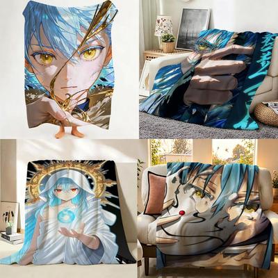 Anime T Tensura Throw Flannel Throw Blanket Suitable for Sofa Living Room Bedroom