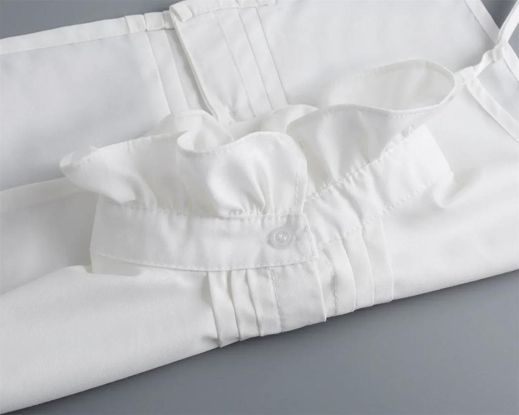 Kvinner Volanger Stå Falsk Krage Halvskjorte Blonder Avtakbar Halskrage Dekorasjon Kvinne Bluse Topper Falsk Krage