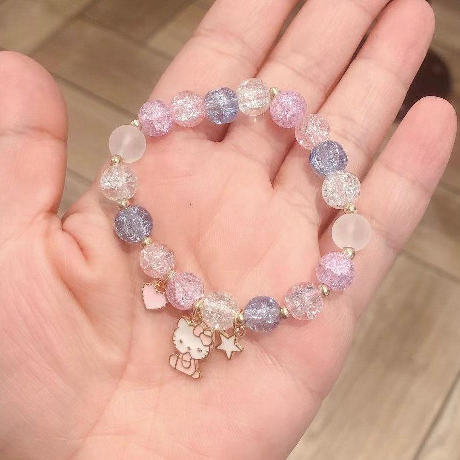Crystal Bracelet Alloy Colored Beaded Bracelet Student Friendship Fashion Bracelet Bead Glass Hot Selling New Cartoon