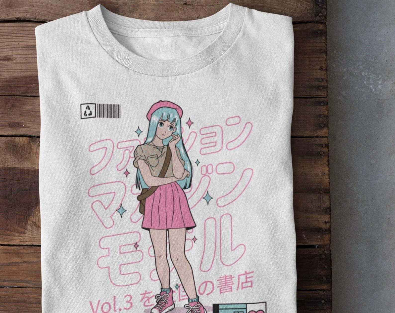Japan Anime Manga Girl T shirt / Manga Illustration / Dragon / Japanese Comics / Kawaii / 4 M
