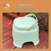 Adorable non-slip plastic stool for kids' bath and shoe changing - durable, portable, and waterproof.