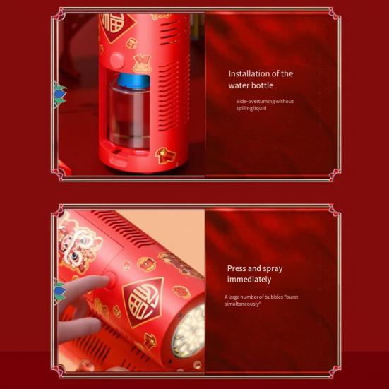 Funkelnde Seifenblasenmaschine 10 Löcher Dichte Blasen LED Bunte Lichter Batteriebetrieben Tragbar Kein Auslaufen Seifenblasenpistole für Neujahrsfeier Party Spielzeug