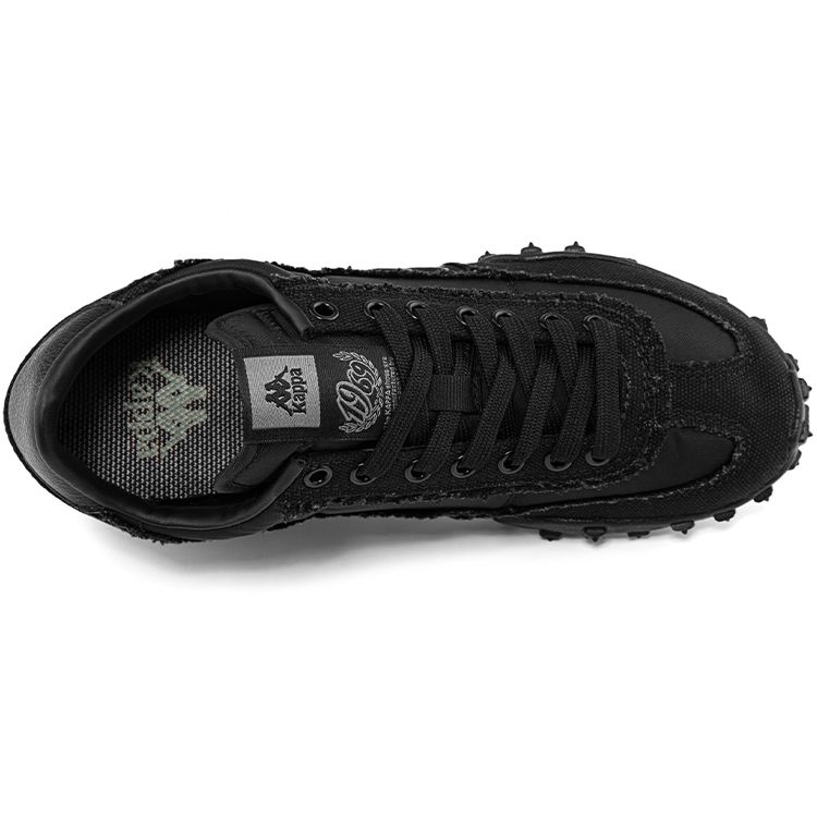 Kappa Logo Training Synthetic Leather Low-Top Running Shoes Unisex sneaker Black Green K0CW5MM09-990
