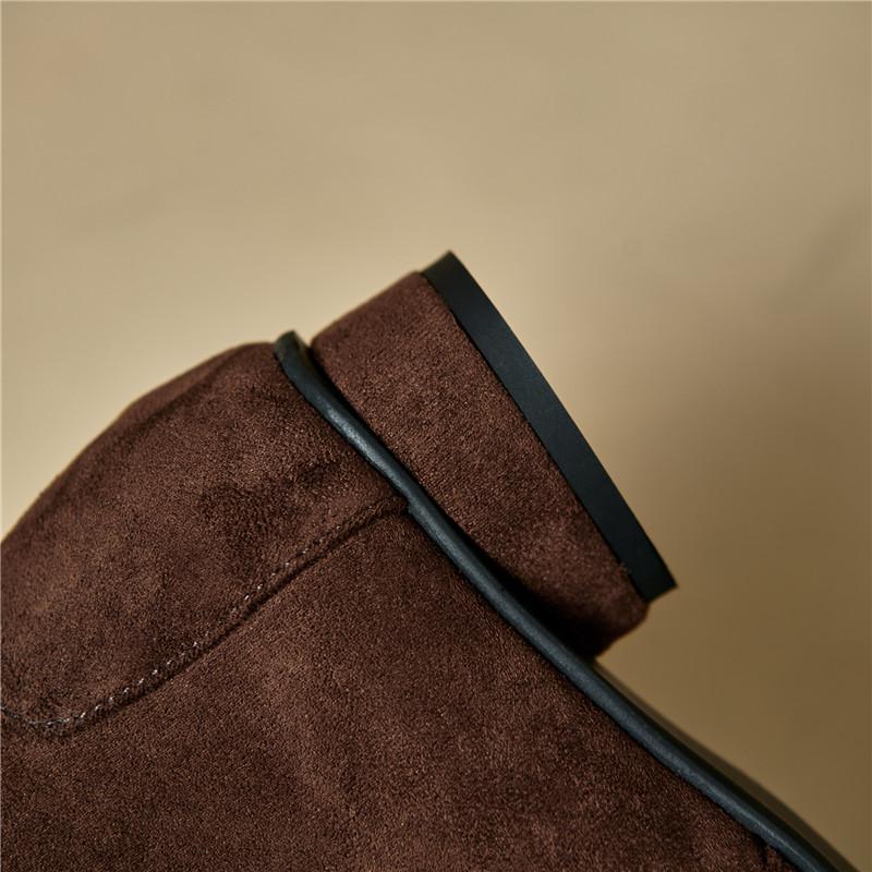 Women's Low-heeled Short Boots Autumn and Winter New Comfortable and Versatile Solid-color Thick-heeled Large-size Simple Short Boots