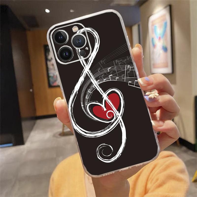 Phone Case For iphone 17 Air 17 Pro Max 16 15 14 13 Pro Max 15 16 Pro 15Plus Music note piano