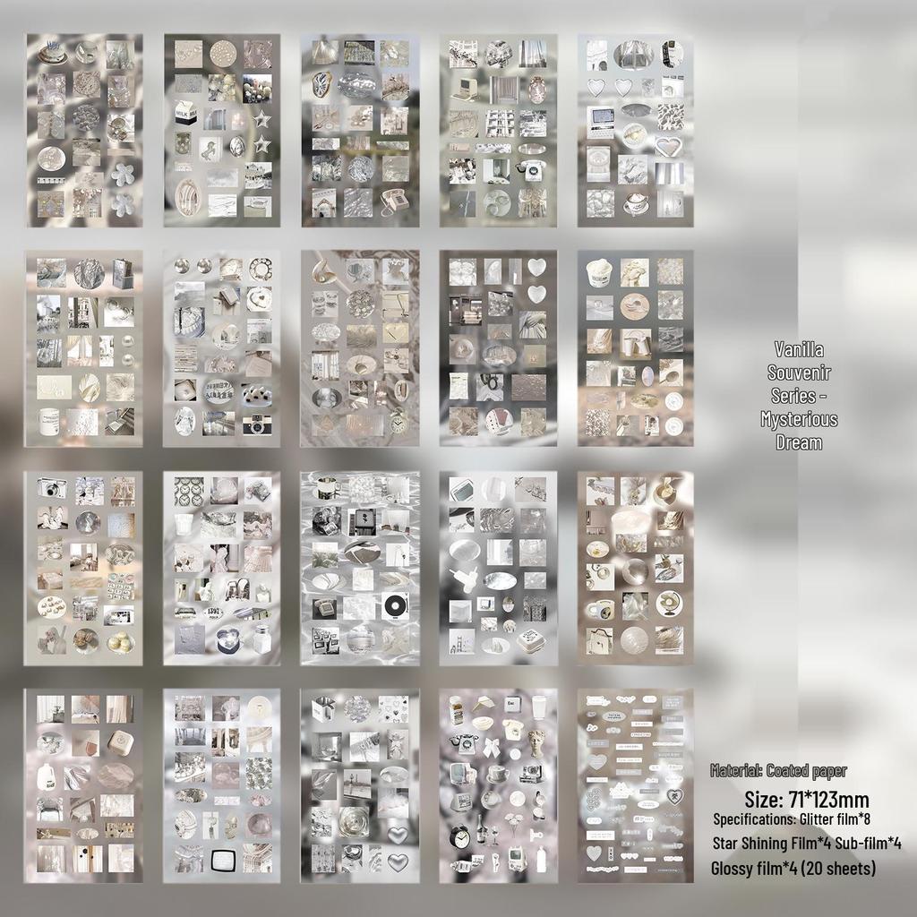 Zaomao Small Nose Gacha Sticker Book: Vanilla Souvenir Series, Die-cut Old-fashioned Food Style Stickers for Journaling
