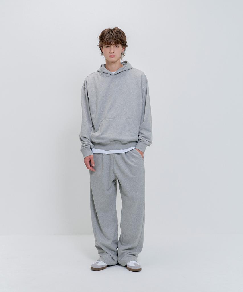 PSSHOPPER Curved Washed Wide Sweatpants [Gray]
