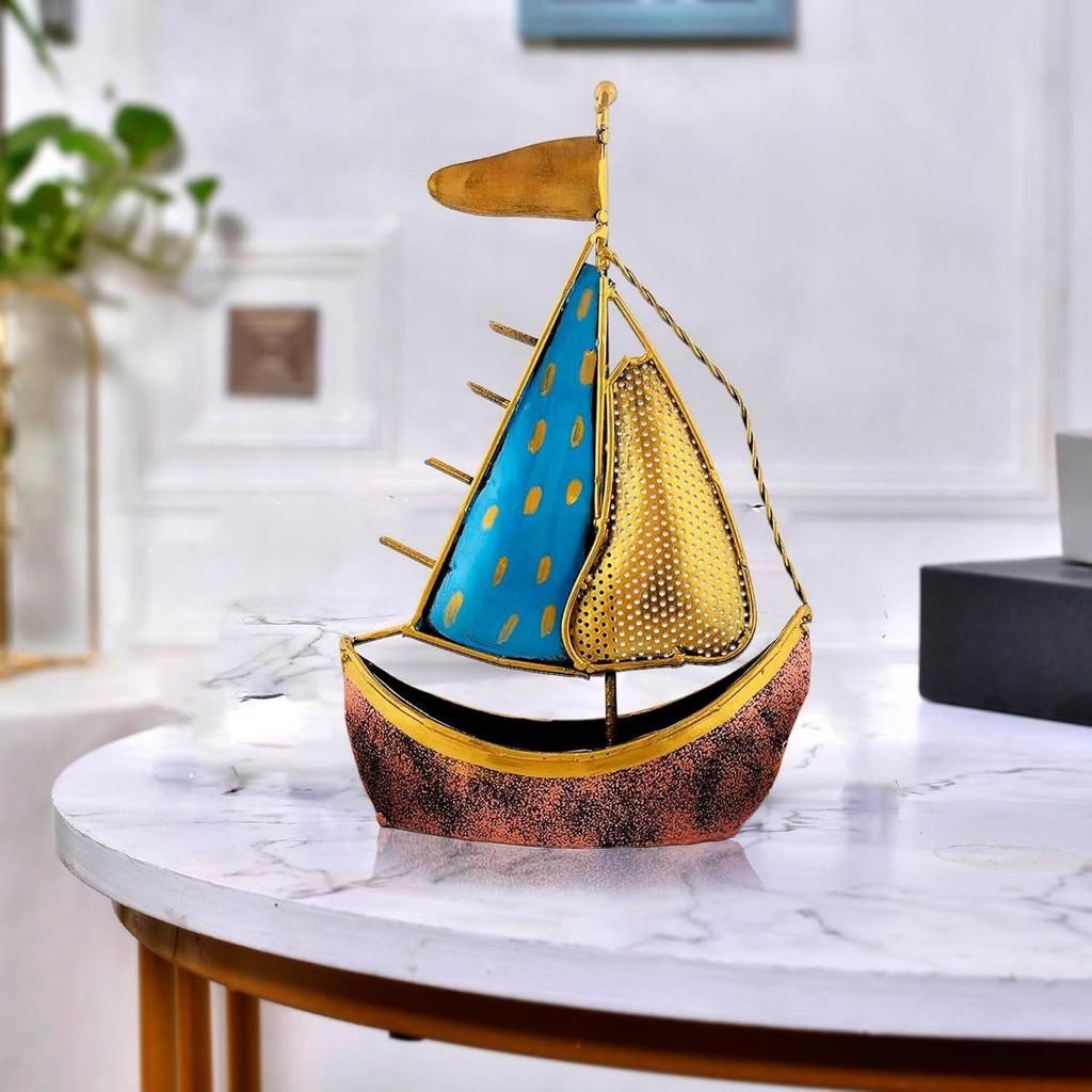 Metal Turkish Ship Boat Naav Showpiece Figurine for Home Decor Living Room Tabletop Desktop Side Corner, Home Decorative Items