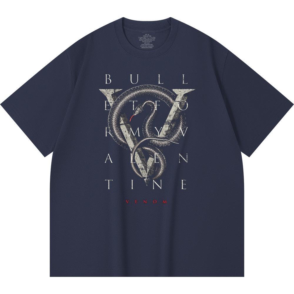 230 g/m² 100% katoenen heavy metal T-shirt met rockband- en popmuziekprint, unisex T-shirt van zwaar katoen.