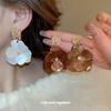 Silver Needle Acrylic Flower Earrings - Unique, Fashionable, Lightweight Luxury Accessory