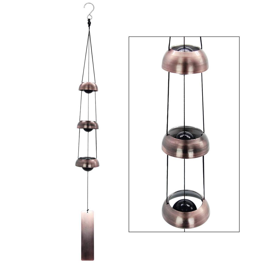 1pc Three Bell Wind Chime Pendant Pray Temple Feng Shui Outdoor Decoration Family Courtyard Great Memorial Chimes Peace-loving P