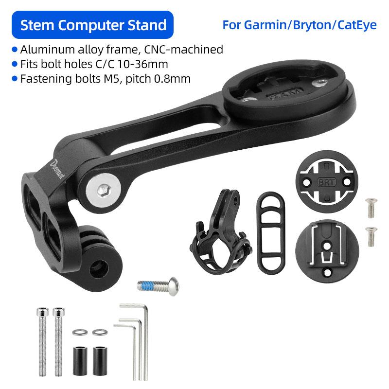 Bicycle Stem Front Ends Computer Stand Fits Garmin/Bryton/CATEYE/IGPS/Geoid Road Bike Headlight Bracket for Gopro Sports Camera