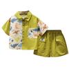 Boys' Summer Outfit Set Summer Baby Fashionable Tie Shirt Short Sleeved T-shirt Children's Two-piece Set