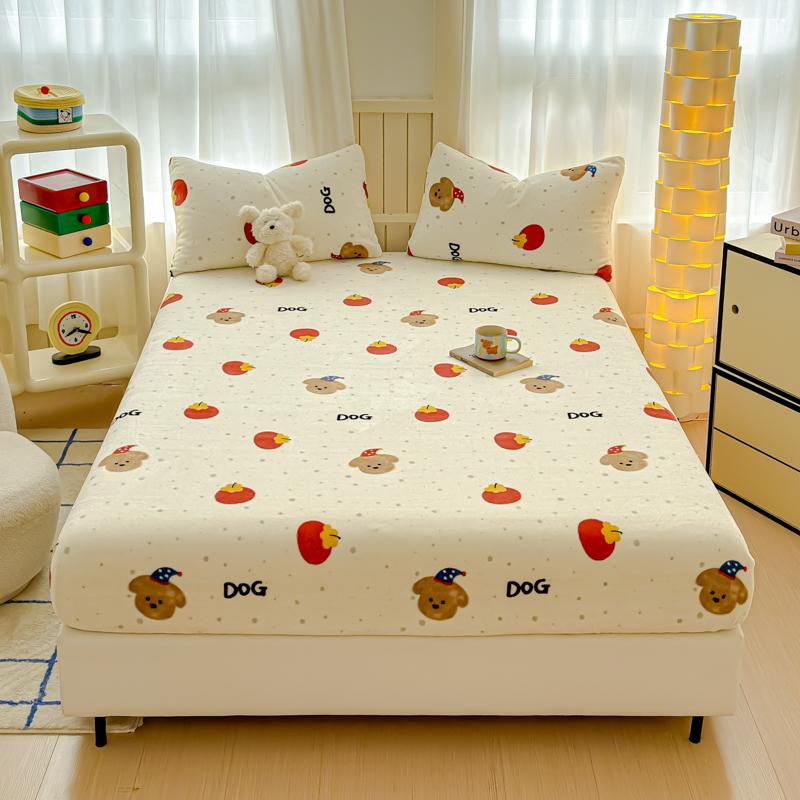 

Warm Bedsheet Velvet Fitted Sheets Cartoon Style Bed Cover Skin-friendly Mattress Protector sabanas para cama (No Pillowcase) Single 120x200cm 1pc
