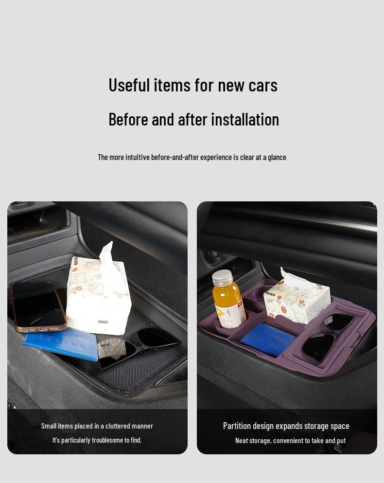 Soft Rubber Organizer for Xiaomi SU7 Console Storage Compartment, Car Interior Accessories