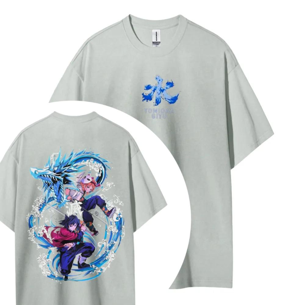 Demon Slayer Tshirt Mens Pure Cotton Casual Round Neck Tshirt Short Sleeve Clothing Summer Sports Casual Short Sleeve Top