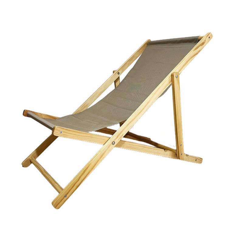 Adjustable Solid Wood Beach Lounger: Outdoor Folding Chair for Leisure & Camping