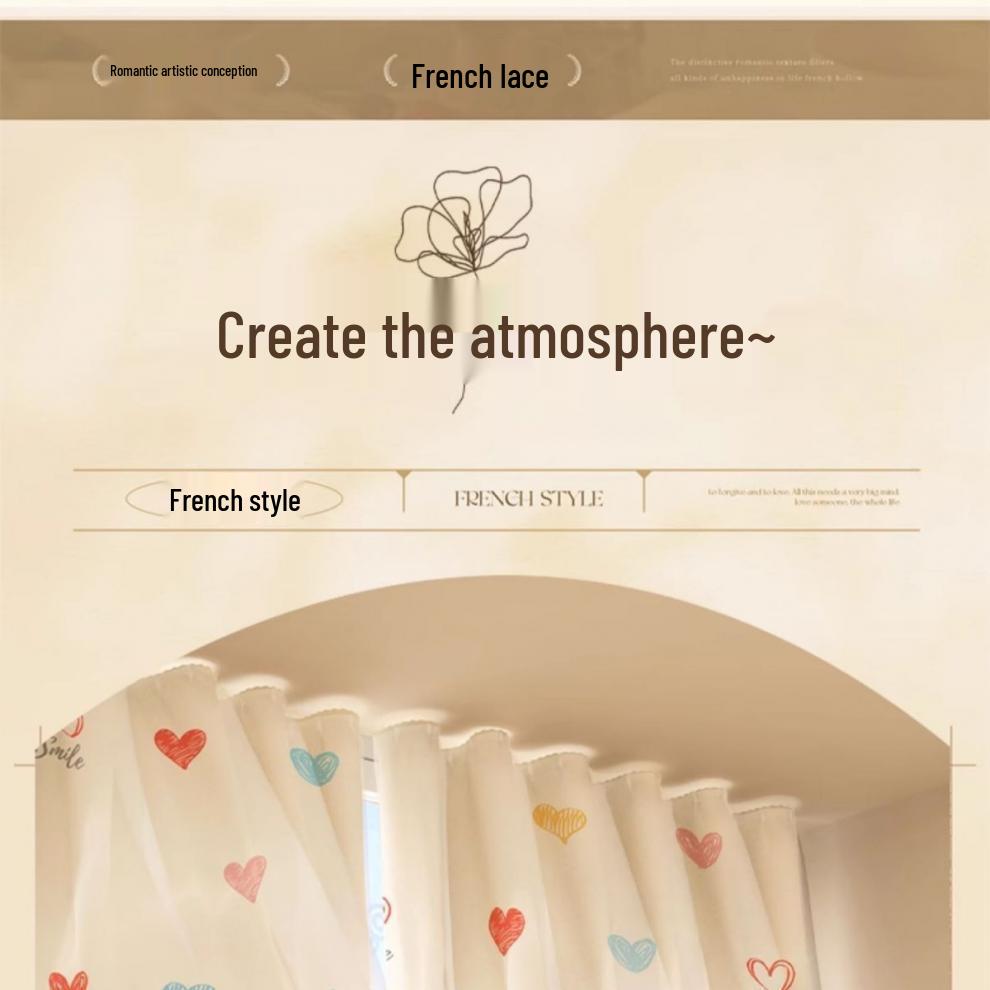 No-Punch Light-Blocking Bay Window Curtain Fabric for Bedrooms