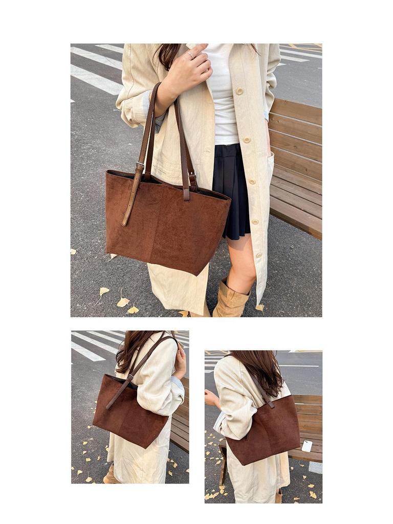 Korean-Style Trendy Mylar Women's Tote: Large Capacity, Versatile Commuter Shoulder Bag for Autumn/Winter