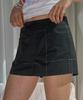 Biteoseljeu Stitch Slit Cotton Shorts - Black
