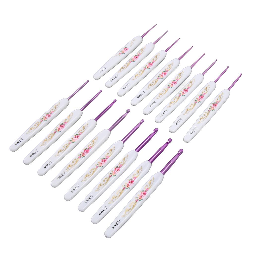 16 Stück Häkelnadeln Set Ergonomisches Häkelnadeln Set Mehrzweck Häkelnadeln mit Etui für DIY Handstricken