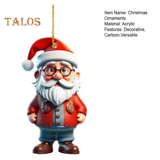 Christmas Ornaments Cartoon Snowman/Santa Xmas Tree Hanging Decoration Holiday Acrylic Decor for Christmas Valentine's Day Winter Party Supplies