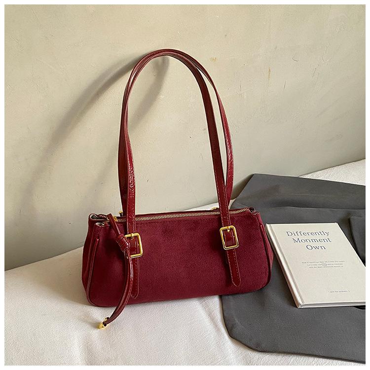 

Модная сумка-багет подмышку, в стиле ретро, вместительная ручная сумка через плечо, стильная сумка для боулинга красный