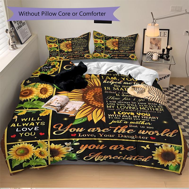 3pcs Heartfelt Tribute to Motherhood Quilt Set Soft and Comfortable Bedroom, Guest Room and Dorm Decor Bedding Set.H052