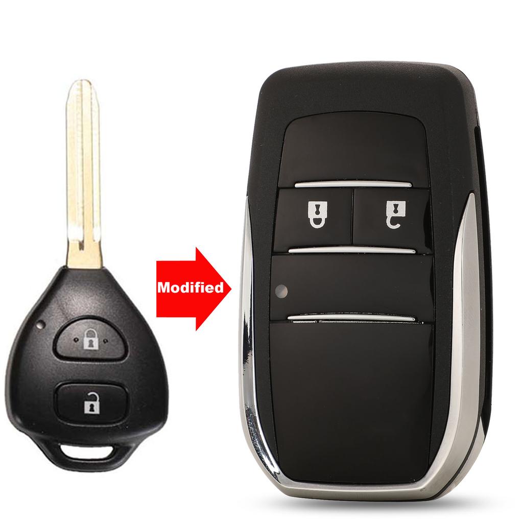Jingyuqin Modifizierte 2/3/4 Tasten Autoschlüssel Gehäuse für Toyota Corolla Yaris Prado Tarago Camry RAV4 REIZ Crown Avalon Venza