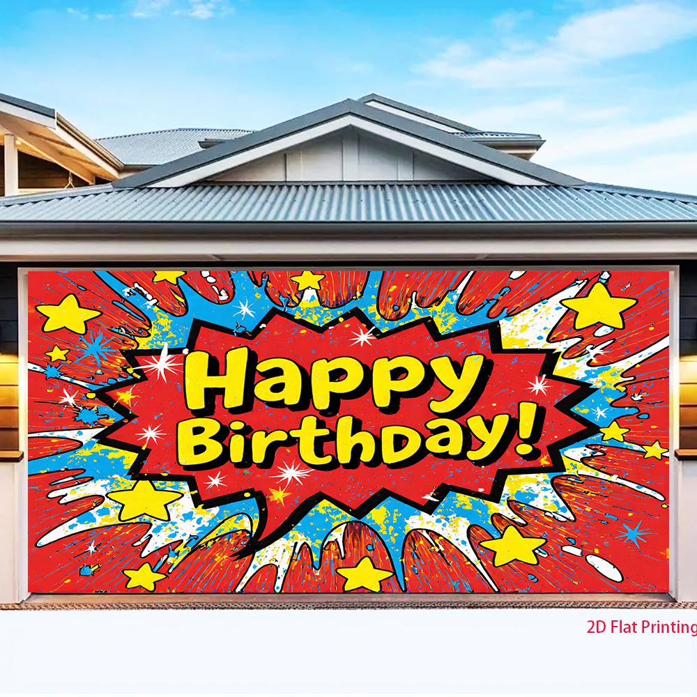 2D plane explosion birthday scene background fabric suitable for party decoration home decoration polyester fiber
