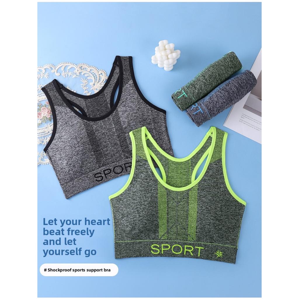 Damen Sport-BH Ohne Bügel, Uni, Kann Außen getragen werden, Mit Weicher Stütze und Enganliegender Rückenstütze, Sport, Laufen, Yoga, Fitness,