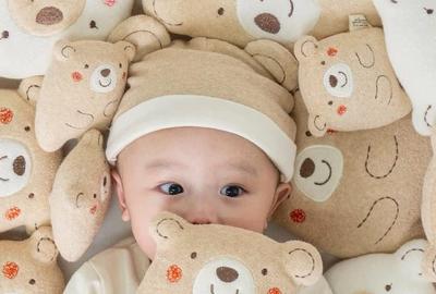 My Little tailorOrganic Made In Japan First Toy [Stuffed Bear Squeeze Toy. Cotton Bear (Color: Mocha) with Bell. Sizes: S, M, L] 100% Organic Cotton 