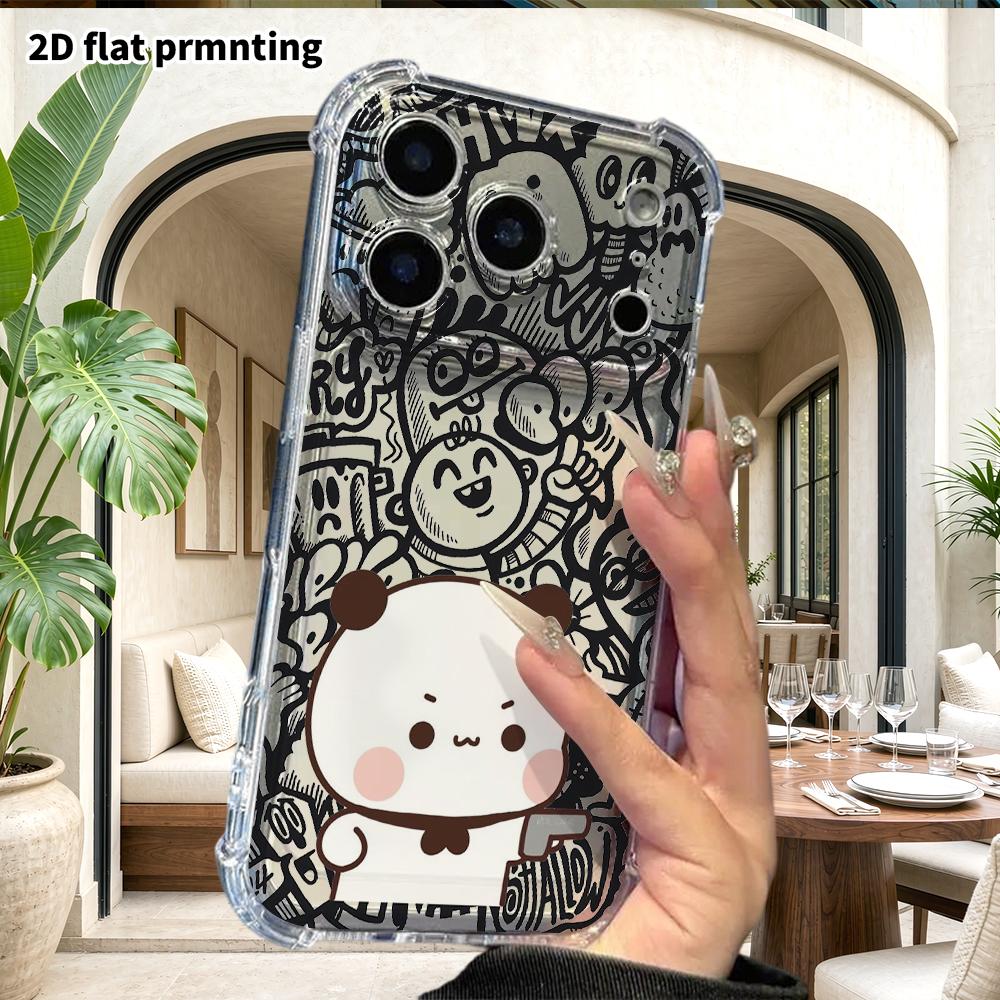 Phone Case: 2D Flat Suitable for iPhone 18 17 16 15 14 13 Pro, Transparent Four Corner Protective Case, Cool and Cute, Christmas and Halloween Gift