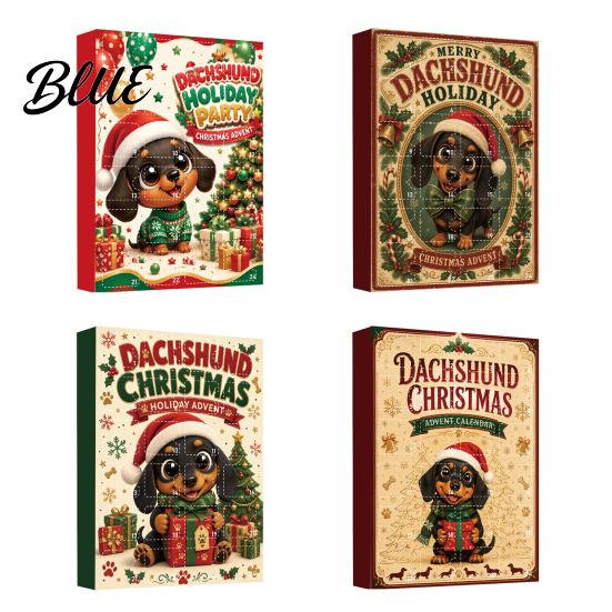Holiday Surprise Blind Box 2026 Christmas Advent Calendar Dachshund Ornament Set Countdown Hanging Decor with 24 Acrylic Dog Ornaments Mini Figures,