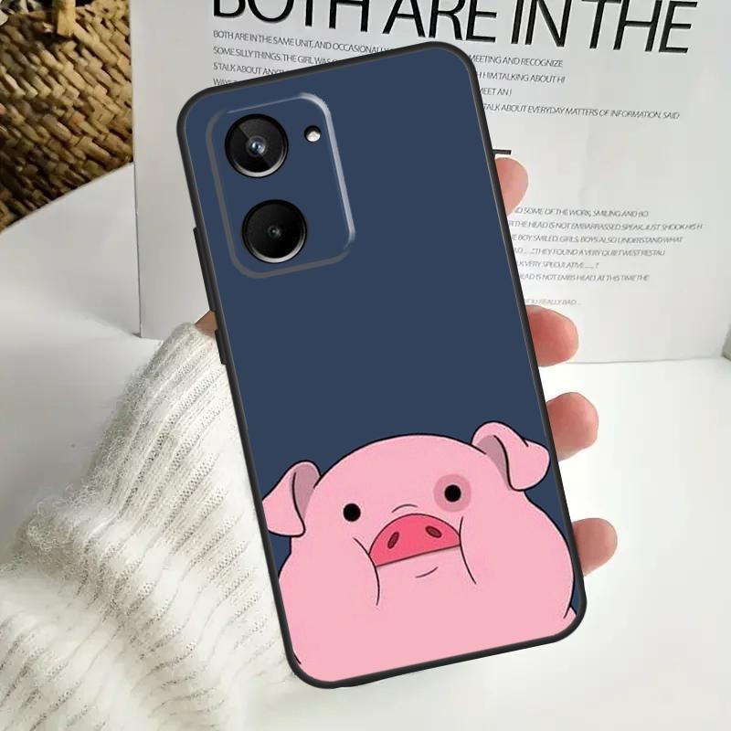 Cartoon Pig Case For Realme 9 10 11 12 Pro Plus GT5 GT Neo5 C21Y C25s C30 C31 C33 C35 C51 C53 C55 C67