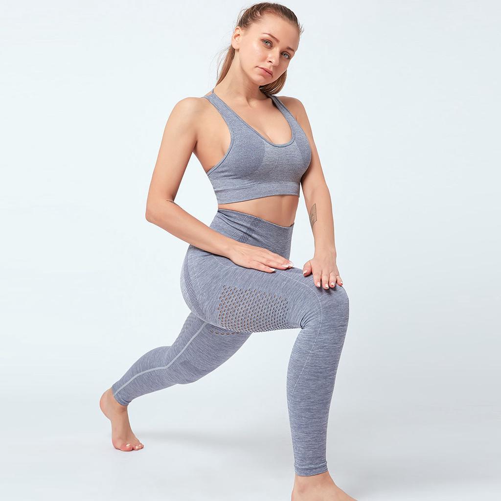 2-teiliges Set Damen Crop-BHs Stretch Slim Pants Set Sexy zweiteiliges Set Trainingsanzug Damen Yogahose